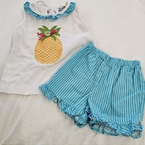 Bailey Boys Pineapple Tank & Matching Short Set Baby Girls Size 24 Months